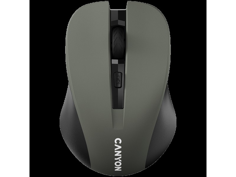 CANYON MW-1, 2.4GHz wireless optical mouse with 4 buttons, DPI 800/1200/1600, Gray, 103.5*69.5*35mm, 0.06kg