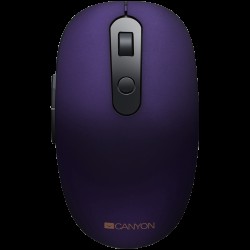 CANYON MW-9, 2 in 1 Wireless optical mouse with 6 buttons, DPI 800/1000/1200/1500, 2 mode(BT/ 2.4GHz), Battery AA*1pcs, Violet, silent switch for right/left keys, 65.4*112.25*32.3mm, 0.092kg