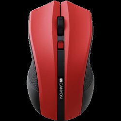 CANYON MW-5, 2.4GHz wireless Optical Mouse with 4 buttons, DPI 800/1200/1600, Red, 122*69*40mm, 0.067kg