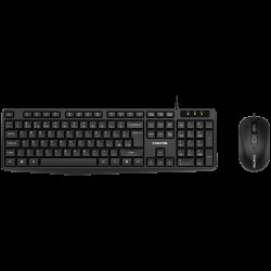 CANYON USB standard KB, water resistant BG layout bundle with optical 3D wired mice 1000DPI black