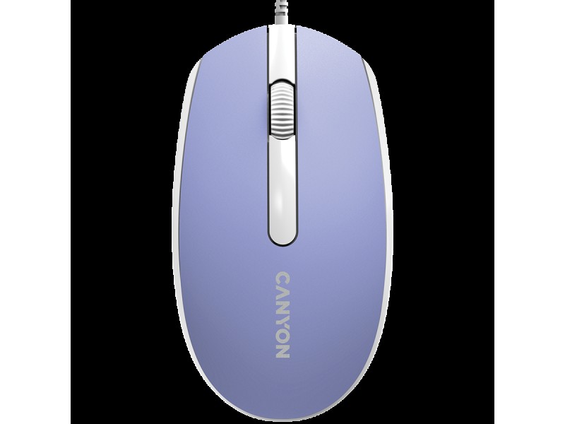 Canyon Wired  optical mouse with 3 buttons, DPI 1000, with 1.5M USB cable, Mountain lavender, 65*115*40mm, 0.1kg