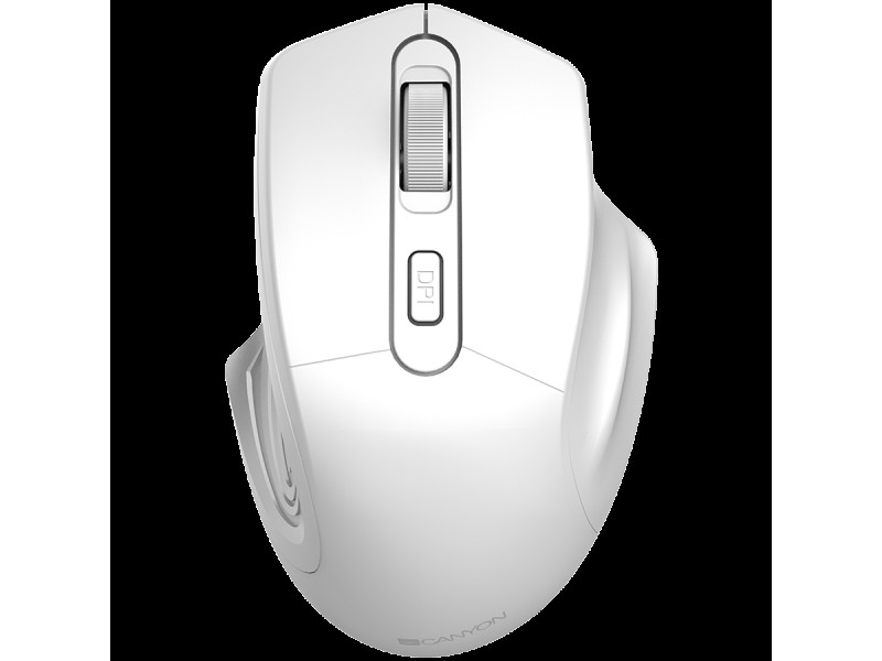 CANYON MW-15, 2.4GHz Wireless Optical Mouse with 4 buttons, DPI 800/1200/1600, Pearl white, 115*77*38mm, 0.064kg