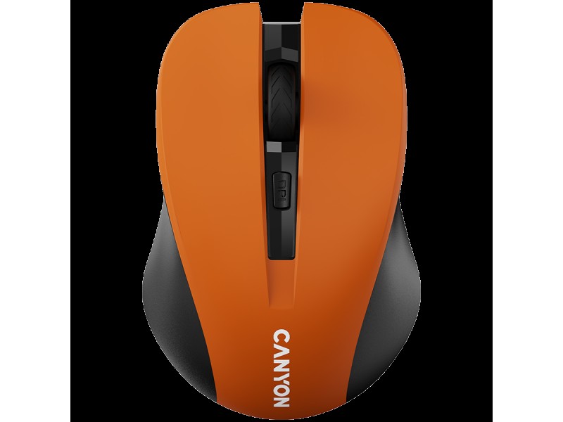 CANYON MW-1, 2.4GHz wireless optical mouse with 4 buttons, DPI 800/1200/1600, Orange, 103.5*69.5*35mm, 0.06kg