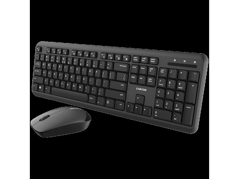 CANYON SET-W20, Wireless combo set,Wireless keyboard with Silent switches,105 keys,BG layout,optical 3D Wireless mice 100DPI black