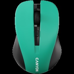 CANYON MW-1 2.4GHz wireless optical mouse with 4 buttons, DPI 800/1200/1600, Green, 103.5*69.5*35mm, 0.06kg