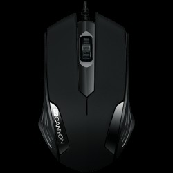 CANYON Optical wired mice, 3 buttons, DPI 1000, Black