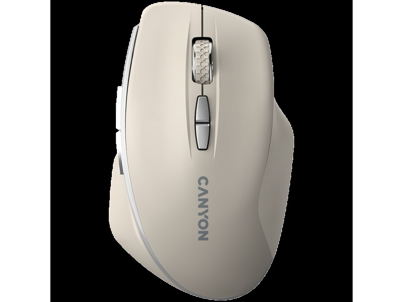 CANYON MW-21, 2.4 GHz Wireless mouse ,with 7 buttons, DPI 800/1200/1600, Battery: AAA*2pcs,Cosmic Latte,72*117*41mm, 0.075kg