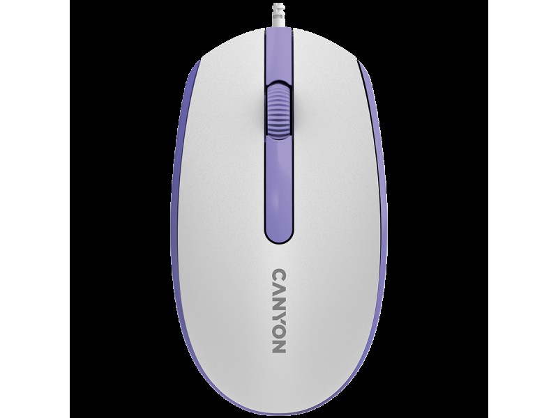 Canyon Wired  optical mouse with 3 buttons, DPI 1000, with 1.5M USB cable,White lavender, 65*115*40mm, 0.1kg