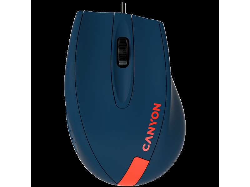 CANYON M-11, Wired Optical Mouse with 3 keys, DPI 1000 With 1.5M USB cable,Blue-Red,size 68*110*38mm,weight:0.072kg
