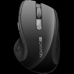 CANYON 2.4Ghz wireless mouse, optical tracking - blue LED, 6 buttons, DPI 1000/1200/1600, Black pearl glossy