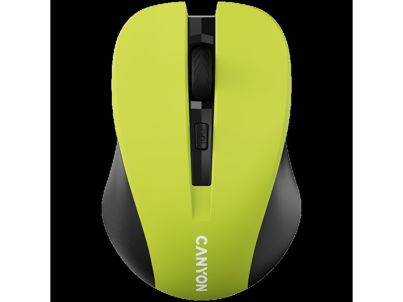 CANYON MW-1, Yellow 2.4GHz wireless optical mouse with 3 buttons, 800/1200/1600 DPI adjustable