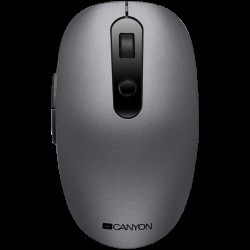 CANYON MW-9, 2 in 1 Wireless optical mouse with 6 buttons, DPI 800/1000/1200/1500, 2 mode(BT/ 2.4GHz), Battery AA*1pcs, Grey, 65.4*112.25*32.3mm, 0.092kg