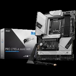MSI PRO Z790-A MAX WIFI, ATX, Socket 1700, Dual Channel 4xDDR5 7800+(OC)MHz, 3x PCIe x16 slot, 4x M.2 slot, 1x HDMI, 2x USB 3.2 Gen 1, 4x USB 2.0, 1x USB 3.2 Gen 2, 7.1 HD Audio, 2.5Gbps LAN, 3Y