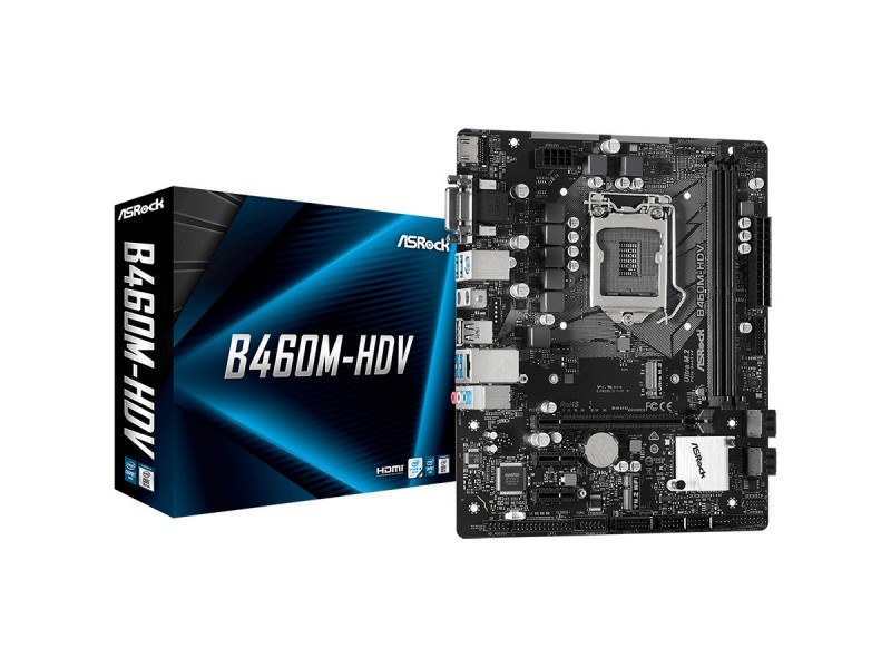 ASROCK Main Board Desktop B460M-HDV (S1200, 2xDDR4,1xPCIe x16,2xPCI Ex1, 4 SATA3 ,1x Ultra M.2,GLAN,VGA,DVI,HDMI,USB 3.2) mATX retail
