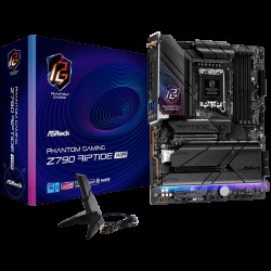 ASROCK MB Desktop Z790 Riptide Wi-Fi S1700, 4x DDR5, 1x PCIe 5.0 x16, 1x PCIe 4.0 x16, 1x PCIe 3.0 x1, 1x Blazing M.2, 4x Hyper M.2,  8x SATA3, 2x USB-C, 8x USB 3.2, 6x USB 2.0, 1x RJ-45 2.5GB, 802.11ax Wi-Fi 7 + Bluetooth 5.4, 1x HDMI, 1x DP 1.4, ATX