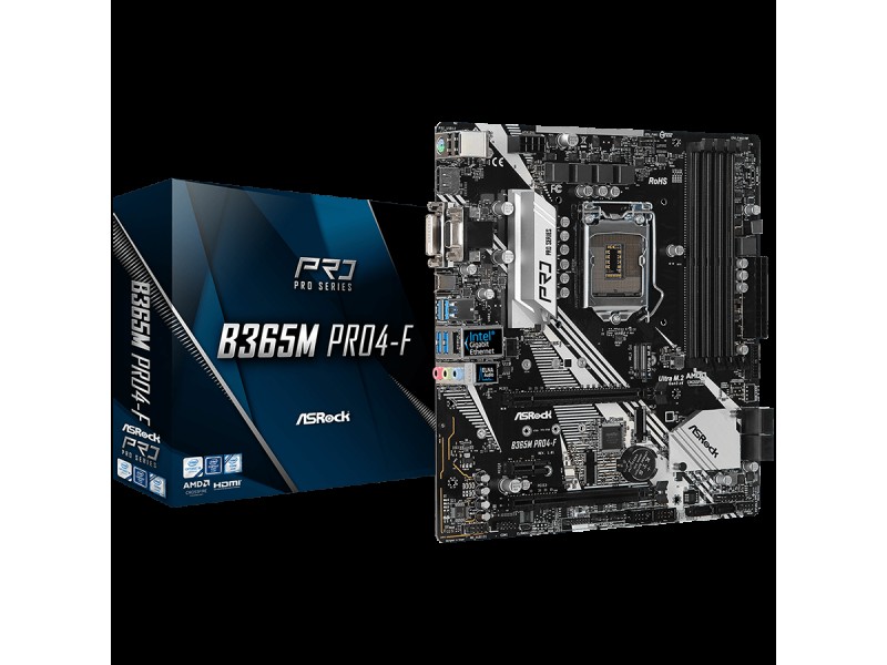 ASROCK Main Board Desktop B365 (S1151, 4xDDR4,2xPCIe x16,1xPCI Ex1, 6 SATA3 ,1x Ultra M.2, M.2 socket, GLAN,VGA,DVI,HDMI,USB 3.1) mATX retail