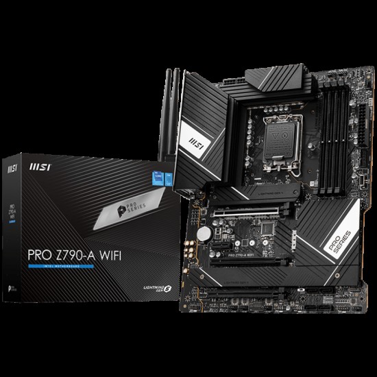 MSI PRO Z790-S WIFI , LGA 1700, INTEL Z790, 4xDDR5, Dual Channel DDR4 up to 7200+(OC)MHz, 3.0 x16 slot, 4x M.2 slots, 1x USB 3.2 Gen 2 (Type-C), 2x USB 3.2 Gen 1, 4x USB 2.0, 1x HDMI, 	4x EZ Debug LED, 2.5G LAN, 7.1 Audio, ATX, 3y