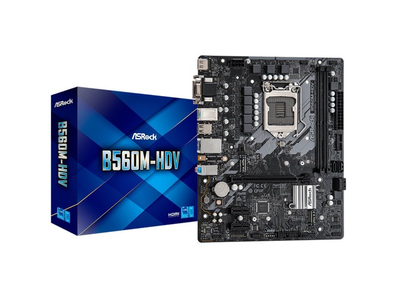 ASROCK Main Board Desktop B560 chipset (S1200, 2x DDR4, 1x PCIe x16, 2x PCIe x1, 4x SATA3 ,1x Ultra M.2, GLAN, 1x VGA, 1x DVI, 1x HDMI, 4x USB 3.2, 2x USB 2.0) mATX.