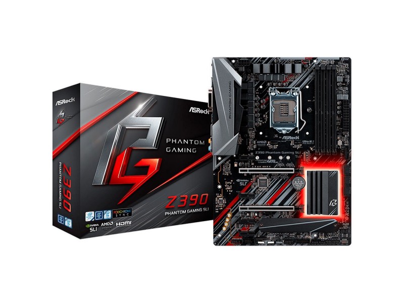 ASROCK Main Board Desktop Z390 (S1151v2, 4xDDR4,2xPCIe x16,4xPCI Ex1, 6 SATA3, 2xUltra M.2 ,GLAN, HDMI,DVI, COM Header,PS/2, USB 3.1, Type-C ) ATX retail