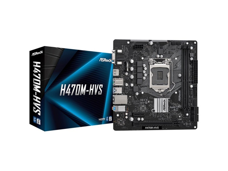 ASROCK Main Board Desktop H470 (S1200, 2xDDR4, 1 xPCIe x16, 1 xPCIe x1, 4xSATA3, GLAN, VGA, HDMI, 2xUSB 3.1, 4xUSB 2.0) ATX retail