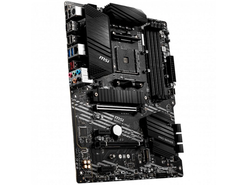 MSI B550-A PRO,ATX, Socket AM4,AMD B550 Chipset,4 DIMMs,Dual Channel DDR4 up to 4400+(OC)MHz,1x PCIe 4.0/3.0 x16 slot,2x M.2 slots,2x USB 3.2 Gen 2 (1x Type-C),2x USB 3.2 Gen 1,4x USB 2.0,1x HDMI,1x DP,1G LAN,7.1 Audio,3y warranty