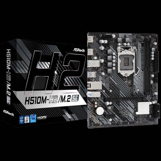 ASROCK MB LGA1200 H470 2 x DDR4 DIMM 1 x Ultra M.2 4 x SATA3 2 x HDMI Ports Micro ATX