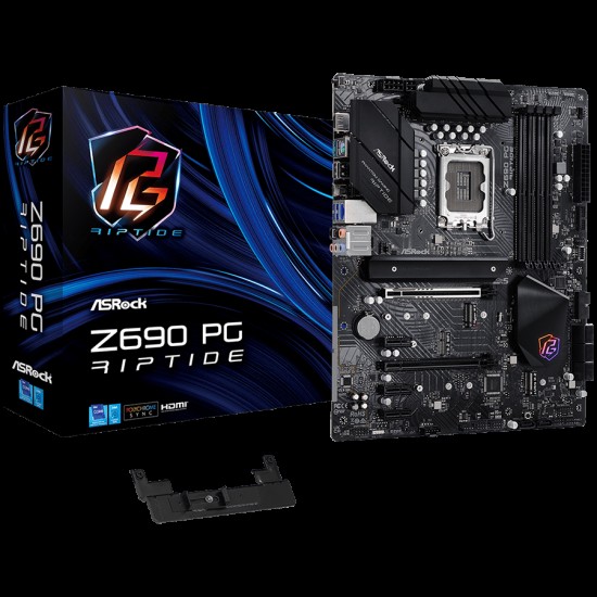 ASROCK Main Board Desktop Z690 PG Riptige (S1700, Z690, 4x DDR4, 2x PCIe x16, 3x PCIe x1, 8x SATA3 6.0Gb/s, 2x m.2 PCIe Gen4x4, RAID 0,1,5,10, 9x USB 3.2, 1x USB-C 1x RJ-45 2.5G Lan, HDMI, SPDIF, ATX, Retail