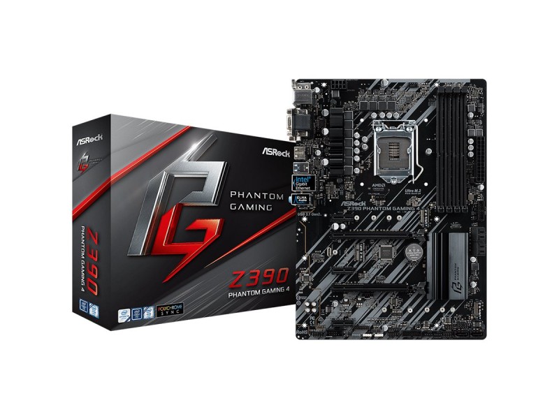 ASROCK Main Board Desktop Z390 (S1151, 4xDDR4,2xPCIe x16,3xPCI Ex1, 6 SATA3, 2xUltra M.2 ,GLAN,VGA,HDMI,DVI,COM Header, USB 3.1 ) ATX retail