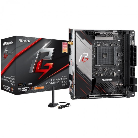 ASROCK Main Board Desktop AM4 X570 (SAM4,2xDDR4,1xPCI 4.0x16,4x SATA III, 1x Hyper M.2, 7x USB 3.2, 1x USB-C, GLAN, 1x HDMI, 1x DP) Mini-ITX Retail