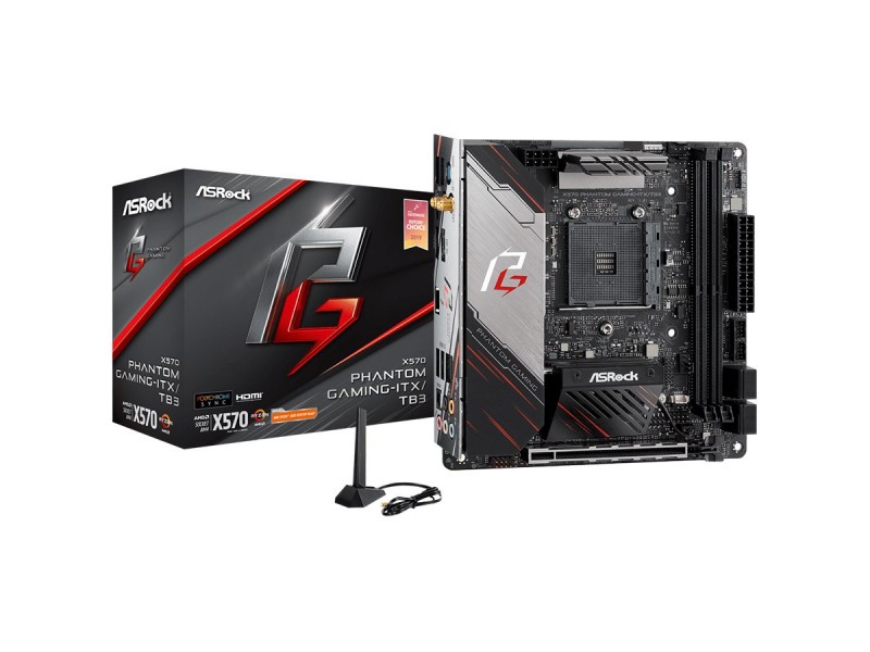 ASROCK Main Board Desktop AM4 X570 (SAM4,2xDDR4,1xPCI 4.0x16,4x SATA III, 1x Hyper M.2, 7x USB 3.2, 1x USB-C, GLAN, 1x HDMI, 1x DP) Mini-ITX Retail