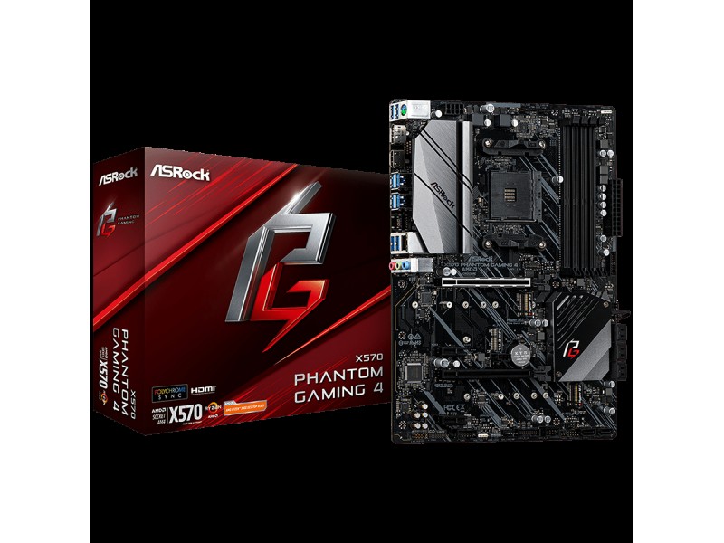 ASROCK Main Board Desktop AM4 X570 (SAM4,4xDDR4,2xPCI 3.0x16, 2xPCI Ex1,SATA III,2xHyper M.2,USB3.2,GLAN, HDMI,DP) ATX Retail