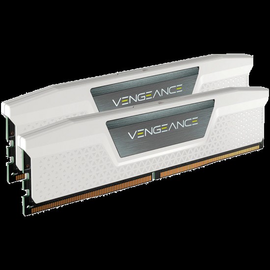 Corsair DDR5, 6000MT/s 32GB 2x16GB DIMM, Unbuffered, 36-36-36-76, Std PMIC, XMP 3.0, VENGEANCE DDR5 White Heatspreader, Black PCB, 1.35V