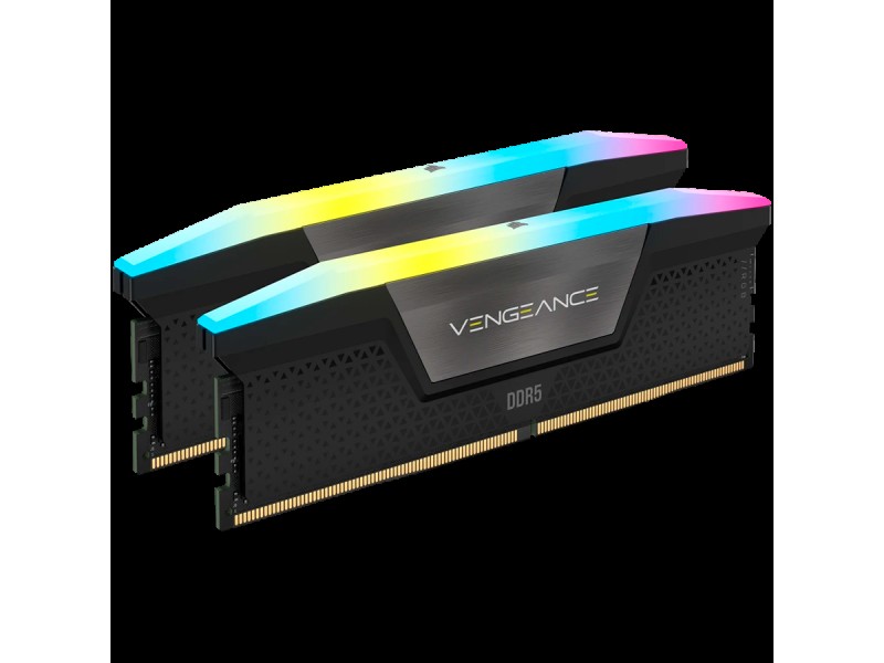 Corsair DDR5, 6000MT/s 32GB 2x16GB DIMM, Unbuffered, 36-36-36-76, Std PMIC, AMD EXPO, VENGEANCE RGB DDR5 Cool Grey Heatspreader, Black PCB, 1.35V, EAN:0840006600114