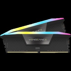 CORSAIR VENGEANCE RGB DDR5 64GB (2x32GB) DDR5 6000 CL30-36-36-76 1.4V Std PMIC Intel XMP Memory- Black, EAN: 0840006672432