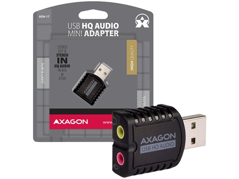 AXAGON ADA-17 USB2.0 - Stereo HQ Audio Mini Adapter 24bit 96kHz