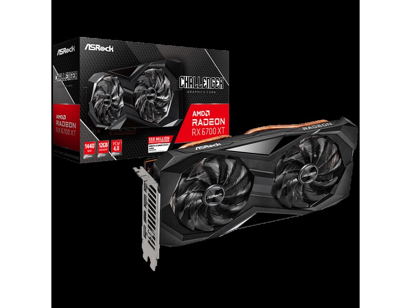 Asrock AMD Radeon RX6700XT Challenger D 12G OC, GDDR6 192 bit, 1xHDMI, 3xDP 1.4, power 2x8 pin, recomended PSU 650W.