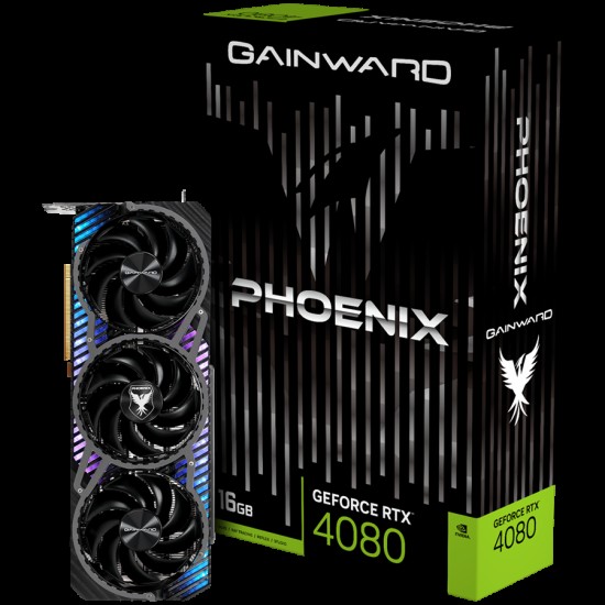 GAINWARD GeForce RTX 4080 Phoenix 16GB GDDR6X, 256 bit, 1x HDMI 2.1a, 3x DP 1.4a, 3x fan, 1x 16-pin pwr connector, 850W, NED4080019T2-1032X
