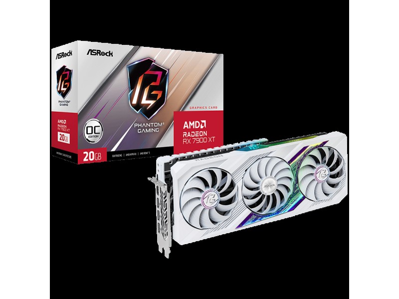 ASROCK Video Card AMD Radeon RX 7900 XT PHANTOM GAMING WHITE 20GB OC