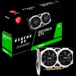 MSI Video Card Nvidia GeForce GTX 1650 D6 VENTUS XS OCV3, 4GB GDDR6, 128bit, Boost: 1620 MHz, 12Gbps, 896 CUDA Cores, 1x DP 1.4a, HDMI 2.0b, DL-DVI-D, RAY TRACING, Dual Fan, 1x6pin, 300W Recommended PSU, 3Y