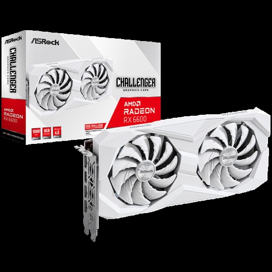 ASROCK Video Card AMD Radeon RX6600 Challenger White 8GB, GDDR6 128 bit, 1xHDMI, 3xDP 1.4, power 1x8 pin, recommended PSU 500W, 90-GA4UZZ-00UANF
