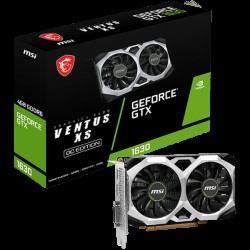 MSI Video Card NVidia GeForce GTX 1630 VENTUS XS 4G OC, 4GB GDDR6, 64-bit, 12 Gbps, Boost: 1815 MHz, 512 CUDA Cores, 1x DP 1.4a, 1x HDMI 2.0b, 1x DVI-D, 300W Recommended PSU, 3Y