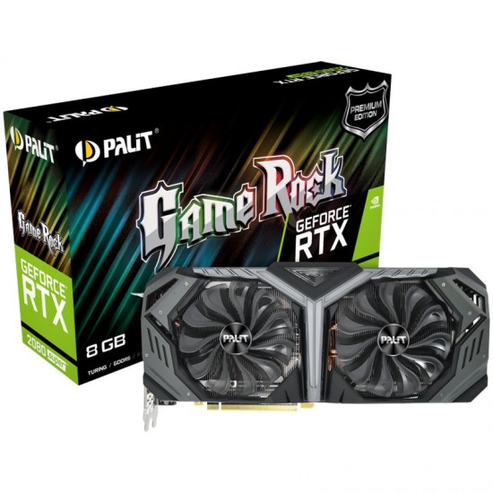 PALIT Video Card GeForce RTX 2080 SUPER NVidia, GameRock Premium 8GB GDDR6,256bit ,HDMI,3xDP,part# NE6208SH20P2-1040G