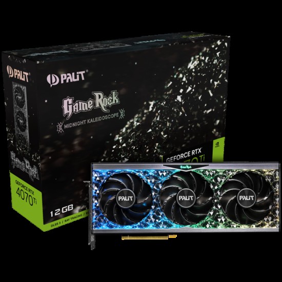Palit RTX 4070Ti GameRock, 12GB, 192bit GDDR6X, 2310 MHz/ 2610 MHz, PCI-E 4.0, 1x HDMI 2.1, 3x DP1.4a, 1x 16pin power connector, recommended pwr 750W,  NED407T019K9-1045G