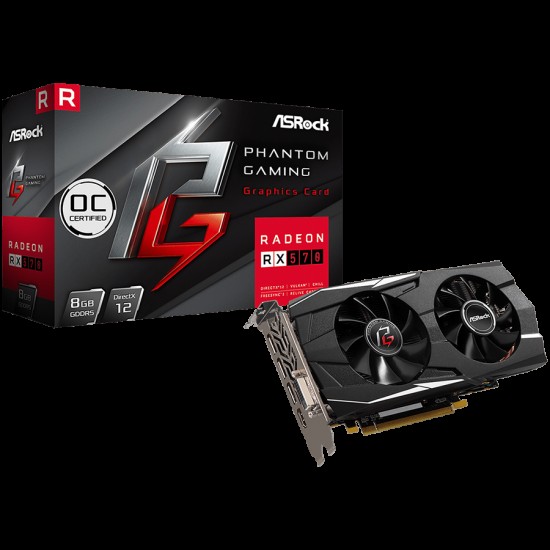 ASROCK Video Card AMD PHANTOM GAMING D RADEON RX 570 8G OC GDDR5 256bit HDMI /Dual DVI-D / 3 x DP Retail