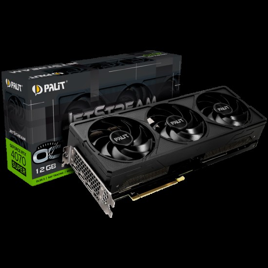 Palit RTX 4070 Super JetStream OC 12GB GDDR6X, 192 bit, 1x HDMI 2.1a, 3x DP 1.4a, 3 fan, 1x 16-pin or 2x 8-pin Power connector, recommended PSU 750W, NED407ST19K9-1043J