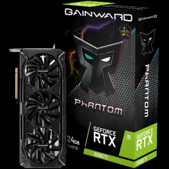 Gainward GeForce RTX 3090Ti Phantom 24GB GDDR6X, 384 bit, DP 1.4a x3, HDMI2.1 x1, power consumption 450W, 1x 16-pin power connector, NED309TS19SB-1022M