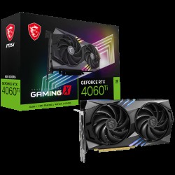 MSI Video Card Nvidia GeForce RTX 4060 Ti GAMING X 8G, 8GB GDDR6, 128bit, Effective Memory Clock: 18000MHz, Boost: 2655 MHz, 4352 CUDA Cores, PCIe 4.0, 3x DP 1.4a, HDMI 2.1a, RAY TRACING, Dual Fan, 1x 8pin, 550W Recommended PSU, 3Y