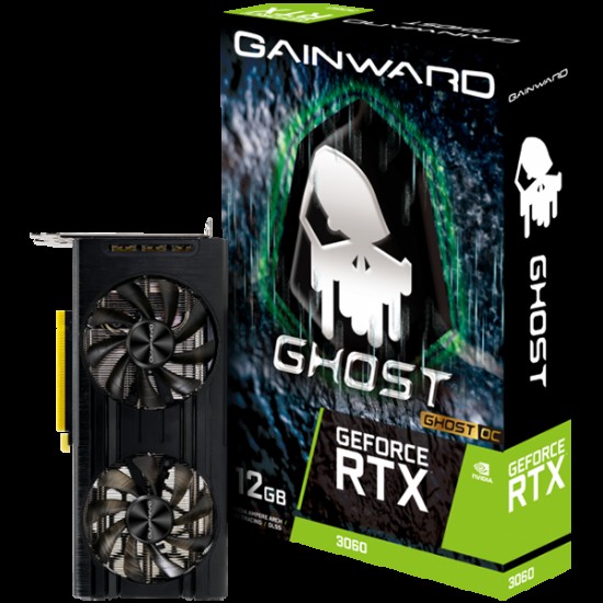 Gainward RTX 3060 Ghost OC 12GB GDDR6, 192bit, 1xHDMI, 3xDP, PCI-E 4.0, max resolution 7680x4320, recommended power 550W, NE63060T19K9-190AU.