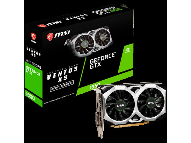 MSI Video Card Nvidia GTX 1650 D6 VENTUS XS V1 (GTX1650, 4GB, GDDR6, 128bit, HDMI, DP, DVI-D)