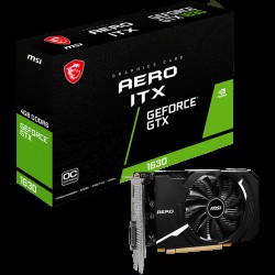 MSI Video Card NVidia GeForce GTX 1630 AERO ITX 4G OC, 4GB GDDR6, 64-bit, 12 Gbps, Boost: 1815 MHz, 512 CUDA Cores, 1x DP 1.4a, 1x HDMI 2.0b, 1x DVI-D, 300W Recommended PSU, 3Y